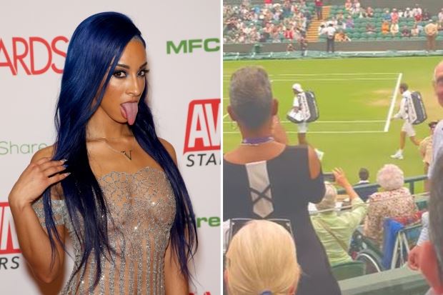 Porn star Teanna Trump visits Wimbledon to cheer on fellow American Chris Eubanks but is left disappointed