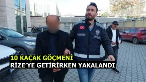 Özel taksici 10 kaçak göçmeni İstanbul’dan Rize’ye getirirken Samsun’da yakalandı