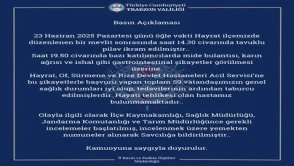 Trabzon'da mevlit sonrası tavuk-pilav yiyen 59 kişi gıda zehirlenmesi şüphesiyle hastaneye kaldırıldı