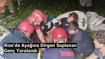 Rize'de çay alım yerinde dirgen saplanan genç hastaneye kaldırıldı