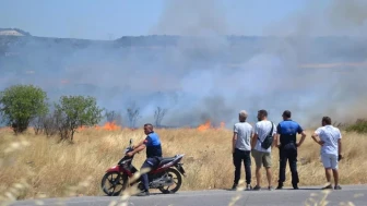 Burhaniye'de ve çevresinde orman yangınlarıyla mücadele sürüyor, ekipler havadan ve karadan çalışıyor