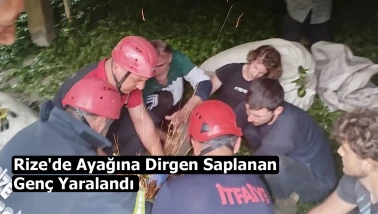 Rize'de çay alım yerinde dirgen saplanan genç hastaneye kaldırıldı