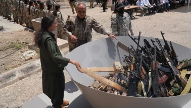 PKK'nın 30 kişilik grubu silahlarını yaktı, 'Terörsüz Türkiye' sürecinde tarihi adım atıldı