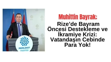 Muhittin Bayrak; Rize’de Bayram Öncesi Destekleme ve İkramiye Krizi: Vatandaşın Cebinde Para Yok!