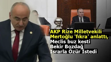AKP Rize milletvekili Mertoğlu 'fıkra' anlattı, Meclis buz kesti: Bekir Bozdağ ısrarla özür istedi