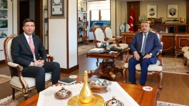 Rize Valisi İhsan Selim Baydaş, Güneysu Kaymakamı Eyüp Gürdal’ı Makamında Kabul Etti