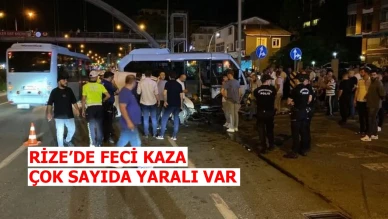 Rize'de Adnan Menderes Bulvarı'nda trafik kazası