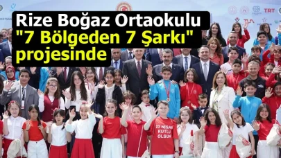 Rize Boğaz Ortaokulu "7 Bölgeden 7 Şarkı" projesinde