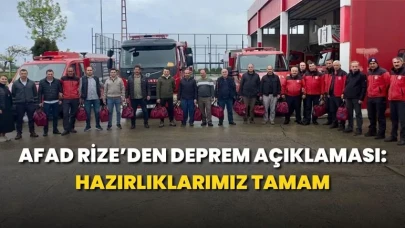 AFAD Rize, İstanbul'daki Depremin Ardından Teyakkuzda