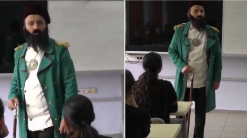 Rize'de tarih öğretmeni 2. Abdülhamid'in kılığına girdi