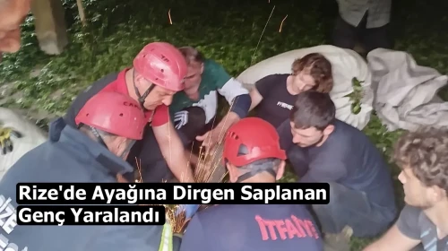 Rize'de çay alım yerinde dirgen saplanan genç hastaneye kaldırıldı