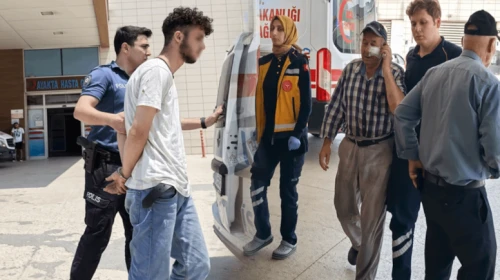 Bahçıvanı darp eden alkollü şüpheli yakalandı, hastaneye kaldırıldı