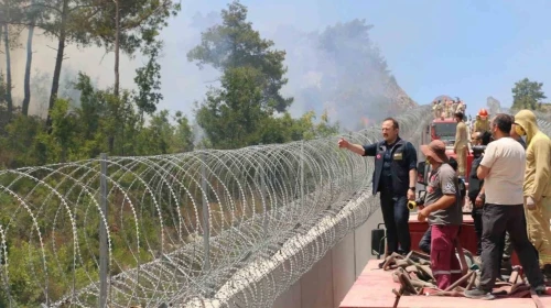 Hatay'da Suriye kaynaklı orman yangınlarına karadan ve havadan yoğun müdahale sürüyor