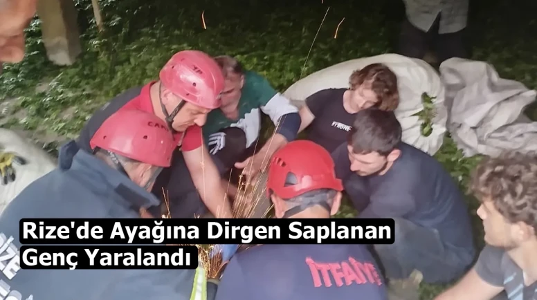 Rize'de çay alım yerinde dirgen saplanan genç hastaneye kaldırıldı