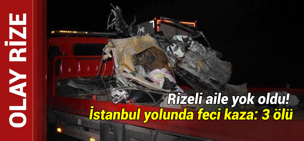 Rizeli aile yok oldu! İstanbul yolunda feci kaza: 3 ölü