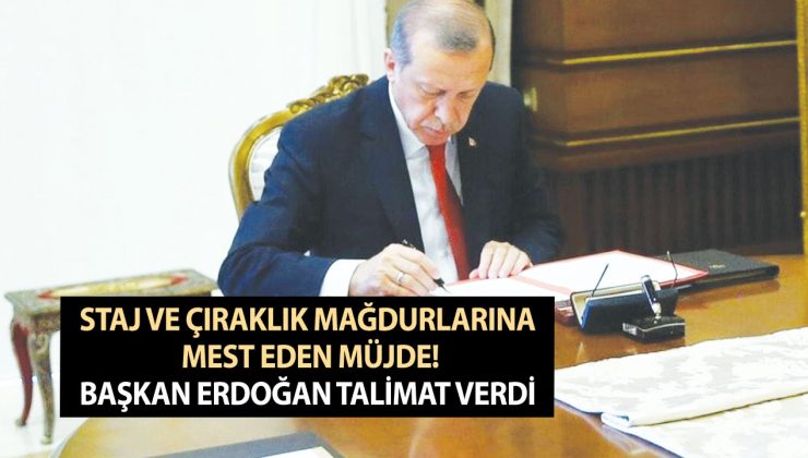 Staj ve çıraklık mağdurlarına mest eden müjde! Başkan Erdoğan talimat verdi