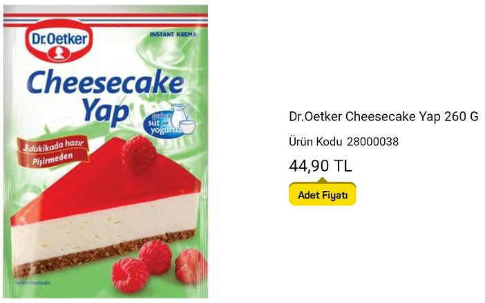 A101 Cheesecake Fiyatı 2023 – Frambuazlı, Limonlu